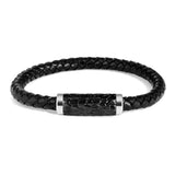 Stainless Steel Magnetic Leather Fitness Bracelet