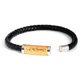 Stainless Steel Magnetic Leather Fitness Bracelet