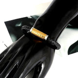 Stainless Steel Magnetic Leather Fitness Bracelet