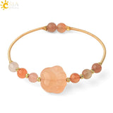 CSJA Red Agates Cuff Bracelets Carved Stone
