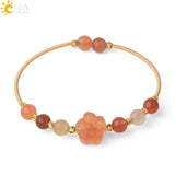 CSJA Red Agates Cuff Bracelets Carved Stone
