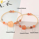CSJA Red Agates Cuff Bracelets Carved Stone
