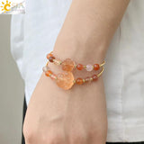 CSJA Red Agates Cuff Bracelets Carved Stone