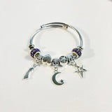 Hot Star Moon Pendant Charm Bracelet DIY Beads Bangle for Women