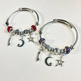Hot Star Moon Pendant Charm Bracelet DIY Beads Bangle for Women