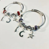Hot Star Moon Pendant Charm Bracelet DIY Beads Bangle for Women