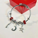 Hot Star Moon Pendant Charm Bracelet DIY Beads Bangle for Women