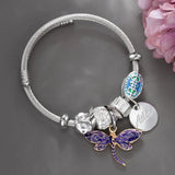 Dragonfly Cuff Bracelet Ethnic Love Charm Crystal Bead Bangle