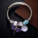 Dragonfly Cuff Bracelet Ethnic Love Charm Crystal Bead Bangle