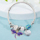 Dragonfly Cuff Bracelet Ethnic Love Charm Crystal Bead Bangle