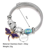 Dragonfly Cuff Bracelet Ethnic Love Charm Crystal Bead Bangle