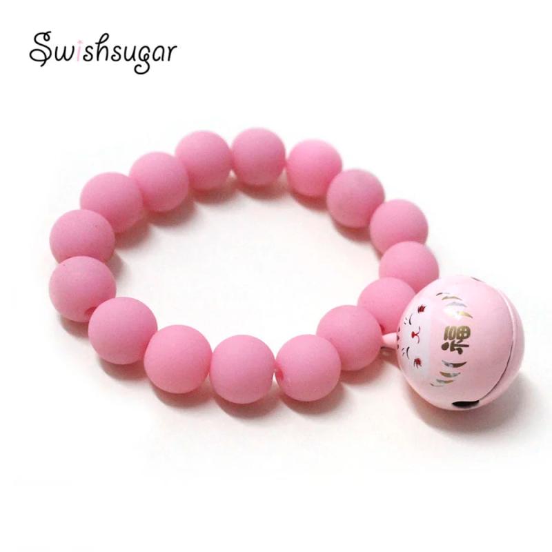 Colorful Beads Bell Charms Bracelet Girls Holiday Christmas Gift