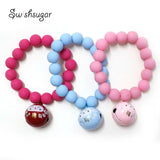 Colorful Beads Bell Charms Bracelet Girls Holiday Christmas Gift