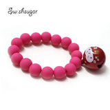 Colorful Beads Bell Charms Bracelet Girls Holiday Christmas Gift