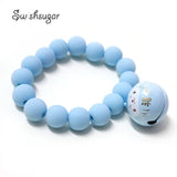 Colorful Beads Bell Charms Bracelet Girls Holiday Christmas Gift