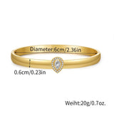 Water Drop CZ Stainless Steel Bangle Charm Texture No Fade Accessories