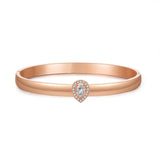 Water Drop CZ Stainless Steel Bangle Charm Texture No Fade Accessories