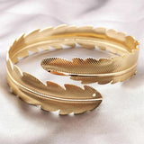 Fkewy Leaves Bracelets Plated Charm Cuff Bangles for Women