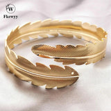 Fkewy Leaves Bracelets Plated Charm Cuff Bangles for Women