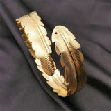 Fkewy Leaves Bracelets Plated Charm Cuff Bangles for Women