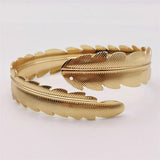 Fkewy Leaves Bracelets Plated Charm Cuff Bangles for Women