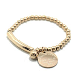 York Circle Tag Bangle Stainless Steel Ball Beads Bracelet For Women