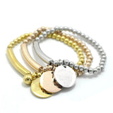 York Circle Tag Bangle Stainless Steel Ball Beads Bracelet For Women