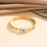 Stainless Steel Bangle with Devil Eye Charm