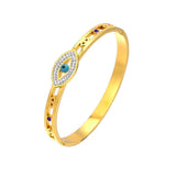 Stainless Steel Bangle with Devil Eye Charm