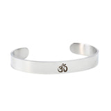 OM Yoga Bangle Stainless Steel Cuff Bracelet Chakra Amulet Religious Charms