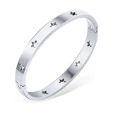 Hollow Star Charm Bangles Stainless Steel for Wedding Party