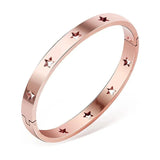 Hollow Star Charm Bangles Stainless Steel for Wedding Party