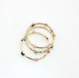 Stone Symmetrical Charm Chunky Bangles for Women