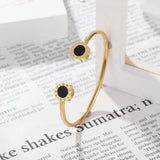 Open Cuff Bangle Roman Numeral Charm Bracelet for Women
