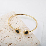 Open Cuff Bangle Roman Numeral Charm Bracelet for Women