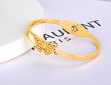Butterfly Animal Charm Cuff Bangle 18K Plated Rhinestone Bracelet