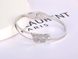 Butterfly Animal Charm Cuff Bangle 18K Plated Rhinestone Bracelet