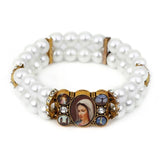 Christian Jesus Bracelet with Virgin Mary Cross Picture