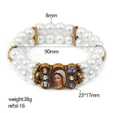 Christian Jesus Bracelet with Virgin Mary Cross Picture