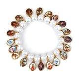 Christian Jesus Bracelet with Virgin Mary Cross Picture
