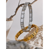 316 Stainless Steel Elastic Bracelet Bangle Statement Texture Waterproof Jewelry