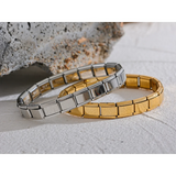 316 Stainless Steel Elastic Bracelet Bangle Statement Texture Waterproof Jewelry