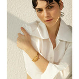 Waterproof 18K Plated Stainless Steel Knot Cuff Bracelet Bangle