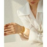 Waterproof 18K Plated Stainless Steel Knot Cuff Bracelet Bangle