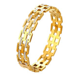 Stainless Steel Bangle Roman Numerals Crystal Infinity Wristband