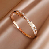 Classic Stainless Steel Roman Number Charm Bracelet for Women