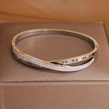 Classic Stainless Steel Roman Number Charm Bracelet for Women