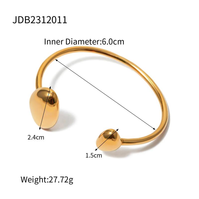 Geometric Open Bracelet Stainless Steel Plated Waterproof Jewelry for Women