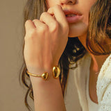 Geometric Open Bracelet Stainless Steel Plated Waterproof Jewelry for Women