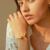 Geometric Open Bracelet Stainless Steel Plated Waterproof Jewelry for Women